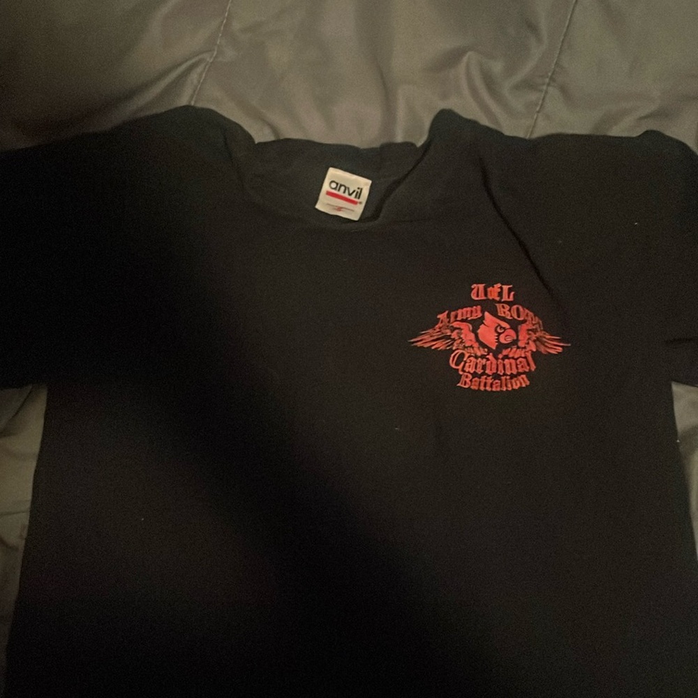Black cardinals t-shirt with back design